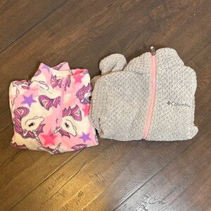 Columbia Light Gray Sherpa Jacket with Pink Trim